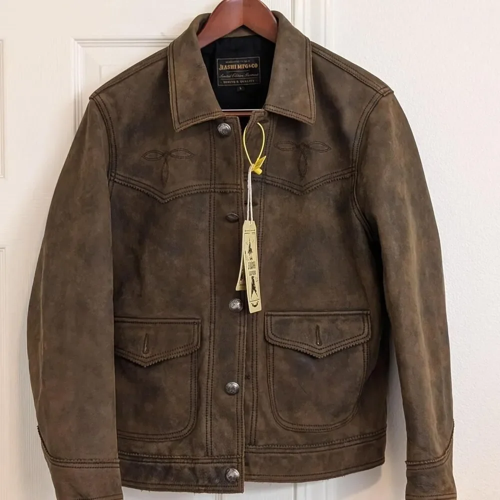 Roughout Rawhide Ranch Blouson Jacket with Stitching Details -- Men's S
